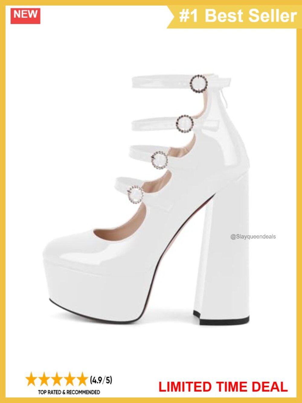 Platform Mary Janes Chunky Block High Heels Triple Buckle Strappy Gothic Shoes